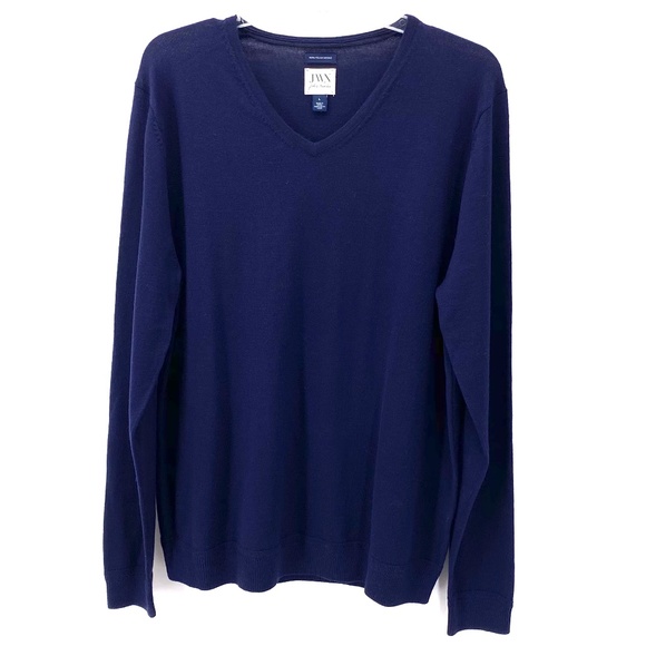 John W. Nordstrom Other - JWN NAVY MEN'S V-NECK 100% MERINO WOOL SWEATER L